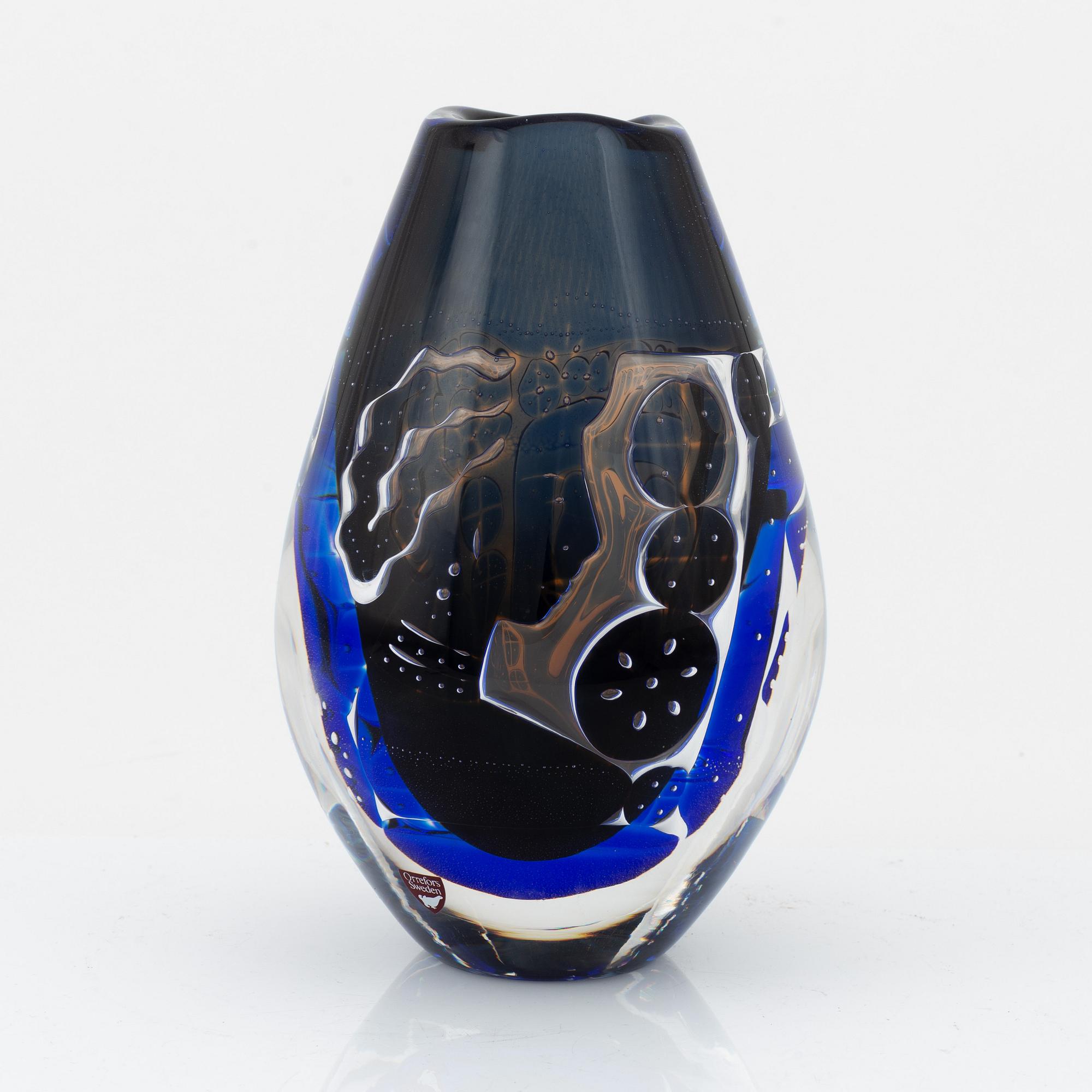 Edvin Öhrström, vas, ariel, Orrefors, signerad.