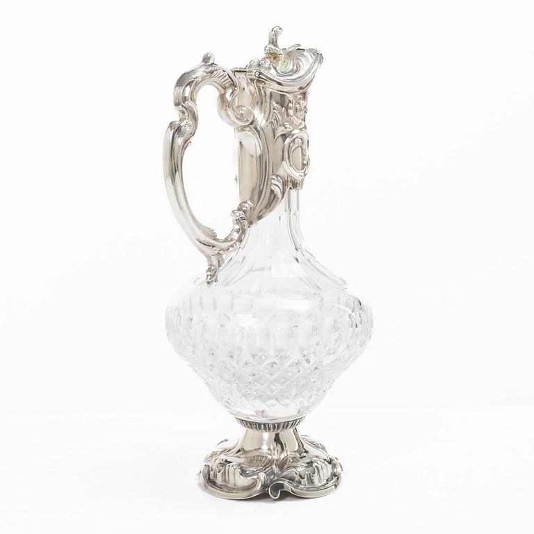 Wine jug with silver mount, Topazio, Portugal.