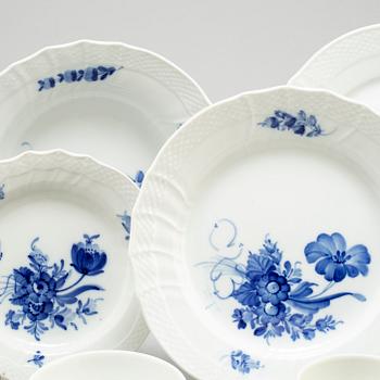 An 85 piece porcelain service, 'Blå Blomst', Royal Copenhagen, Denmark, second half of the 20th century.