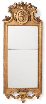 92. A Gustavian carved giltwood mirror by J. Åkerblad (master 1758-99).