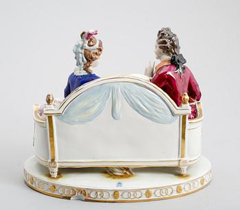 FIGURGRUPP, porslin, Sitzendorf, 1900-tal.
