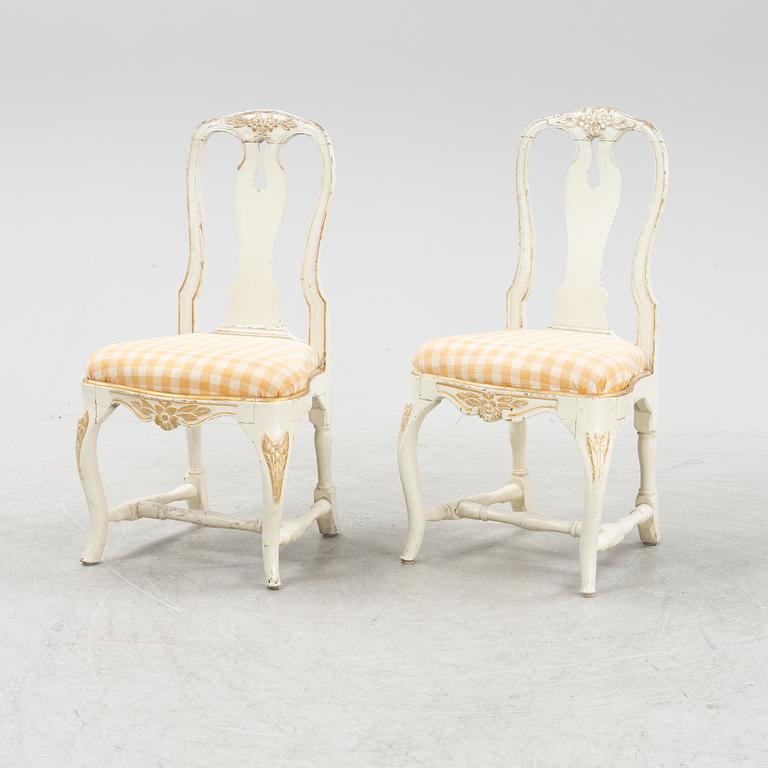 A matched pair of rococo chairs, mid 18th Century.