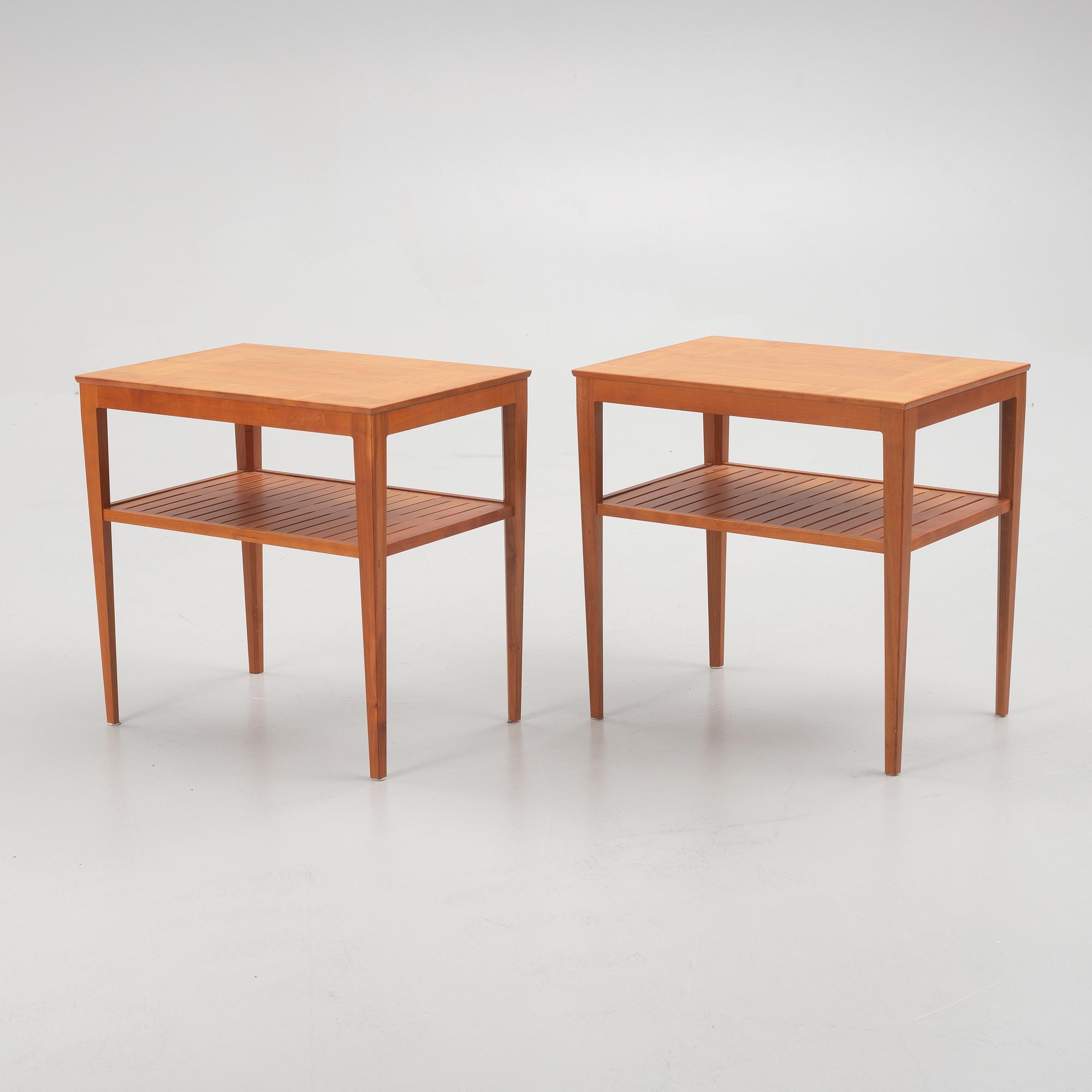 Carl Malmsten, bedside tables, a pair, master carpenter Stefan Olsson, Gotland.