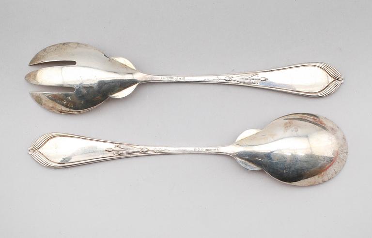 SERVERINGSBESTICK, 2 delar, silver, K Anderson, Stockholm 1905. Vikt ca 164 gram.