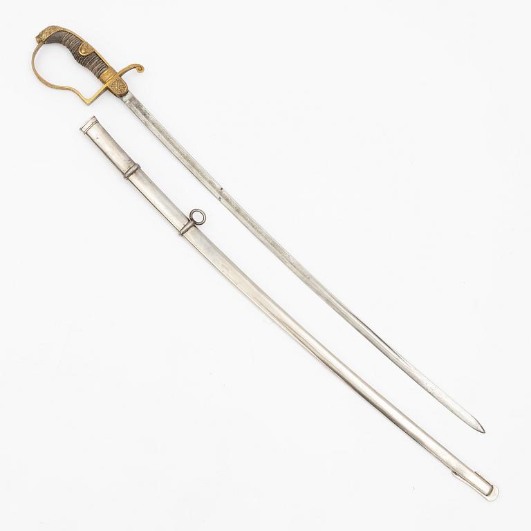 Sabel, tysk, för officer, 1800-talets slut, med balja.