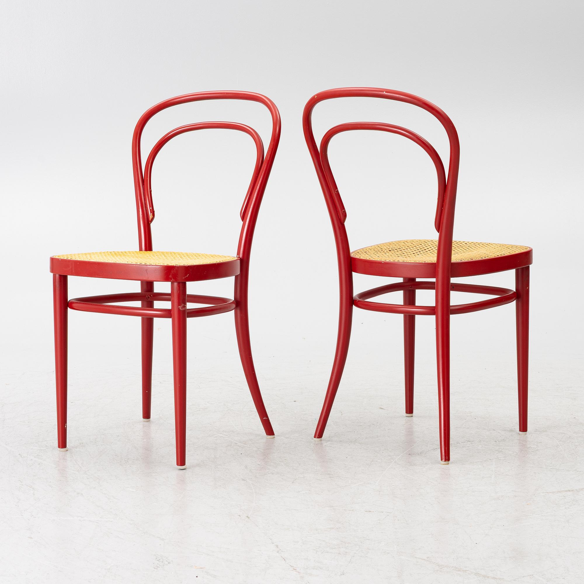 Chairs, 4, Thonet, modern production.