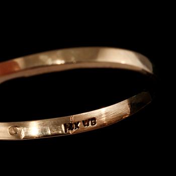 RING, 14k guld med 3 fasettslipade turmaliner samt 6 briljantslipade diamanter. Vikt 3 g.