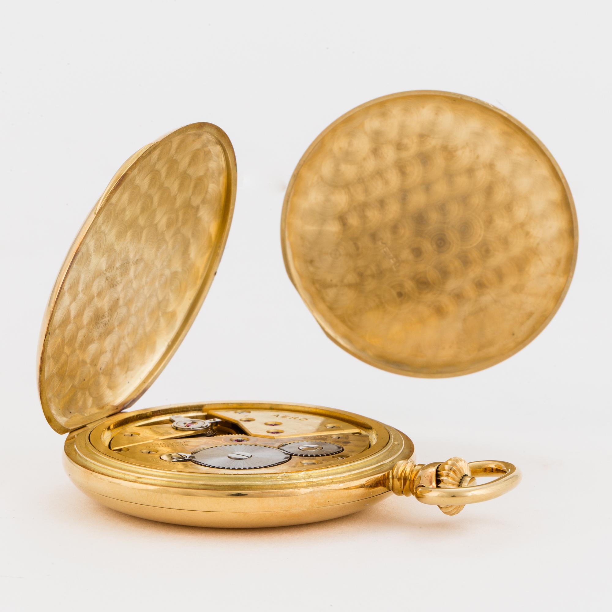 AERO WATCH Neuchatel pocket watch 49 5 mm hunting case Bukowskis
