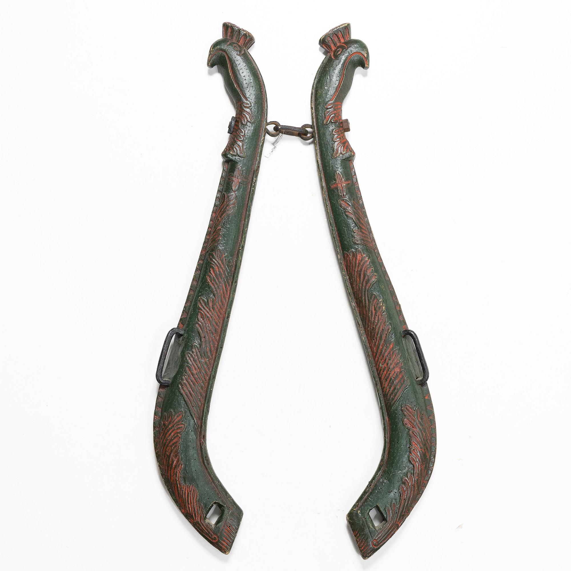 Lokor, ett par, allmoge, 1800-tal.