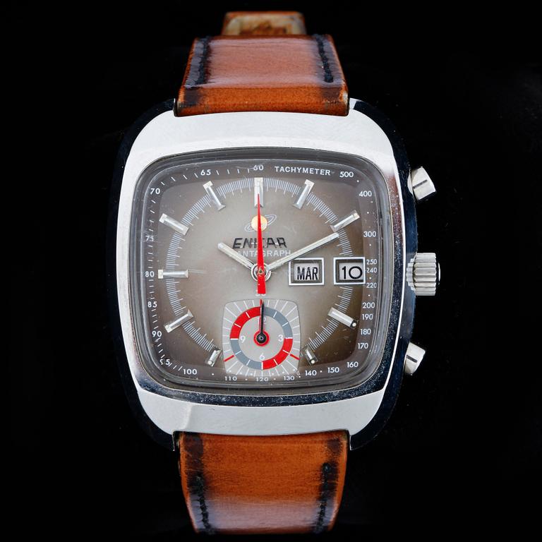 ARMBANDSUR, herr, Enicar, Managraph, kronograf, automatisk, ref nr 219-01-01, stål, 1960-tal.