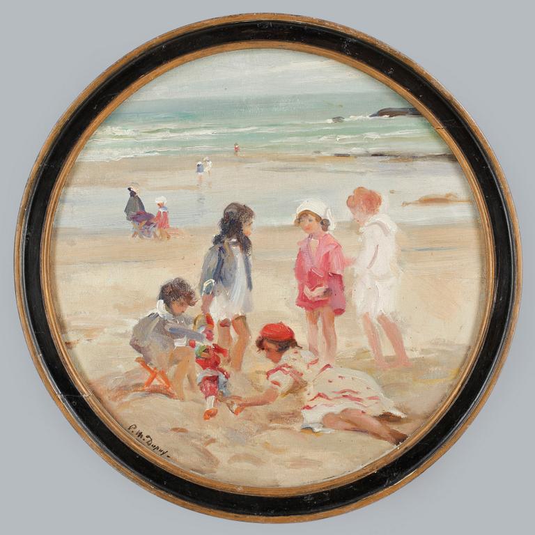 PAUL MICHEL DUPUY, ett par, olja på duk resp pannå, sign.