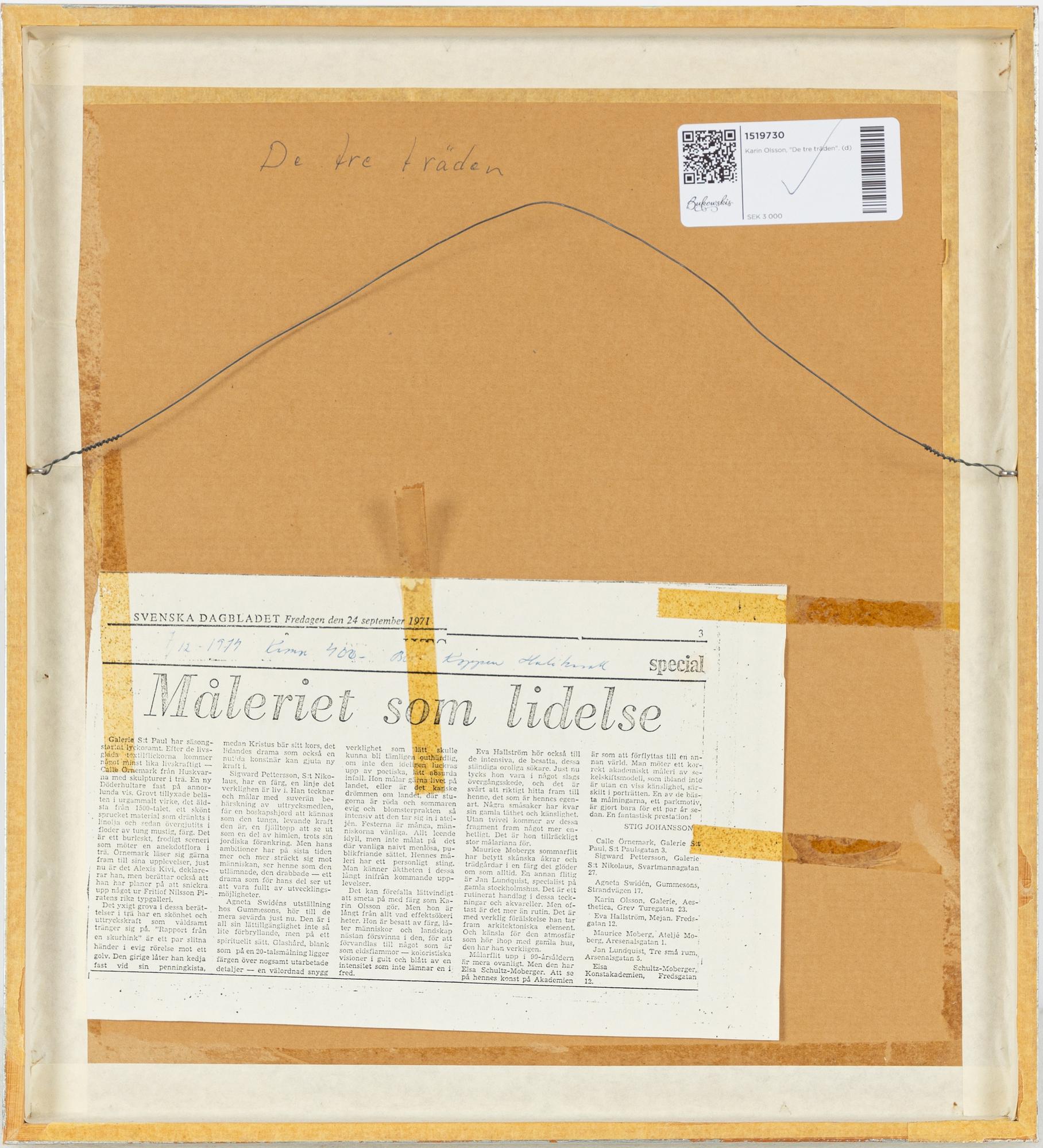 Karin Olsson, "De tre träden".