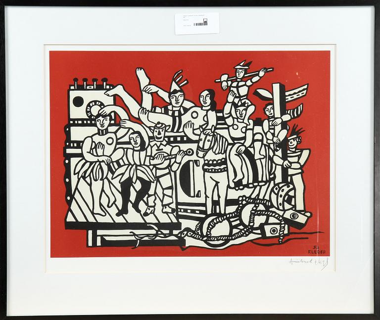 FERNAND LÉGER, efter, färglitografi, bär påskrift i blyerts.
