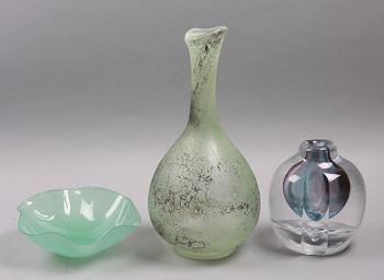 PARTI KONSTGLAS, 3 delar. Bla Sven Palmqvist samt Göran Wärff.