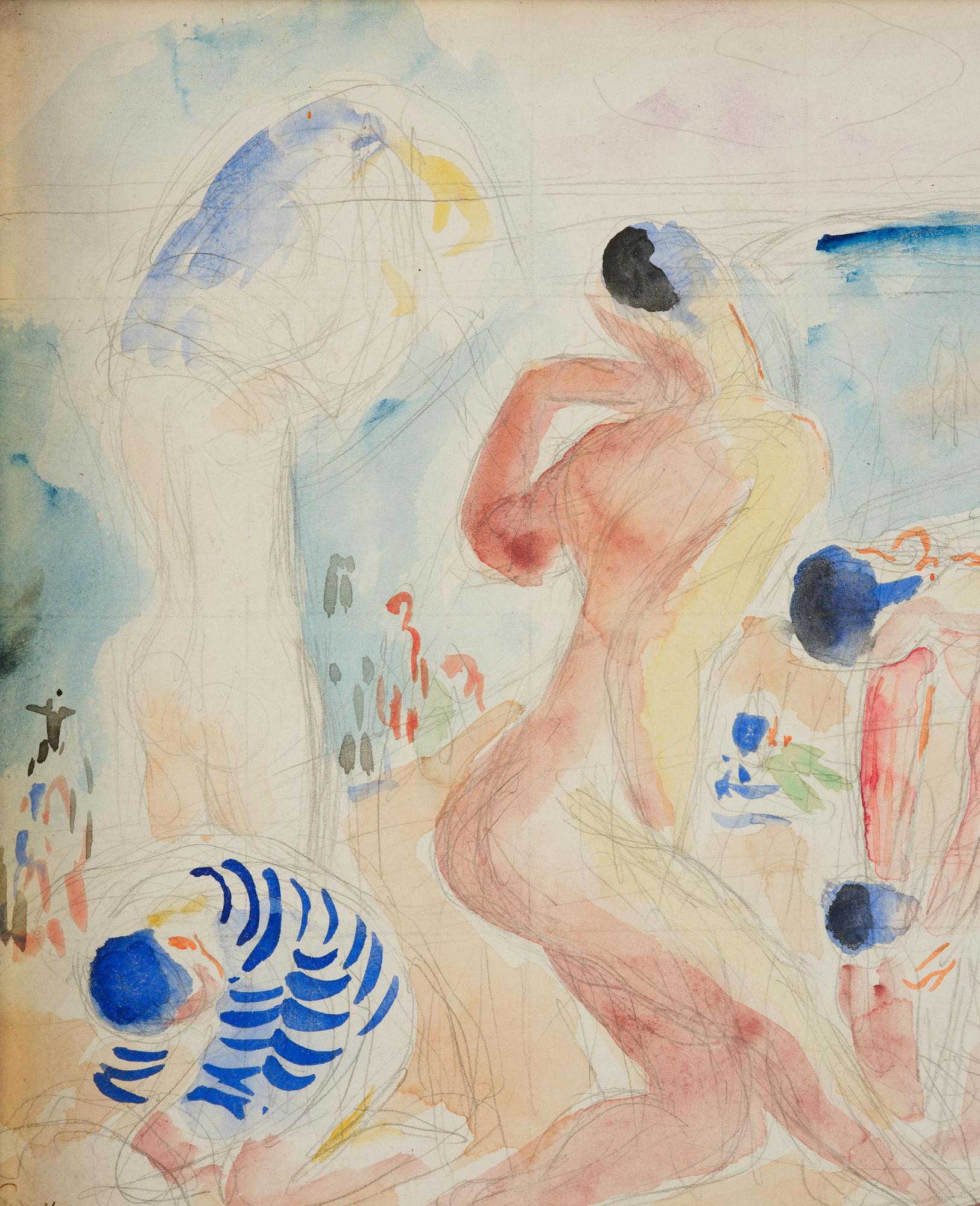 Isaac Grünewald, Beach scene.