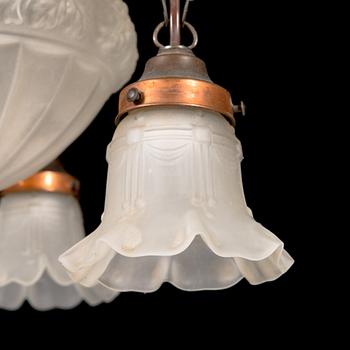 An early 20th-century Jugend style pendant ceiling light.