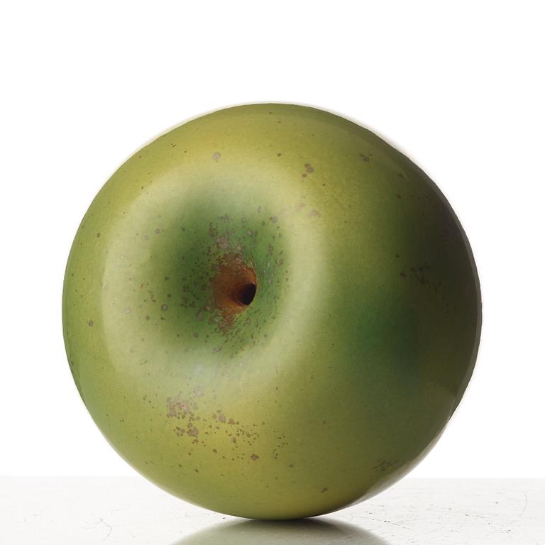 Hans Hedberg, a faience sculpture of a green apple, Biot, France.