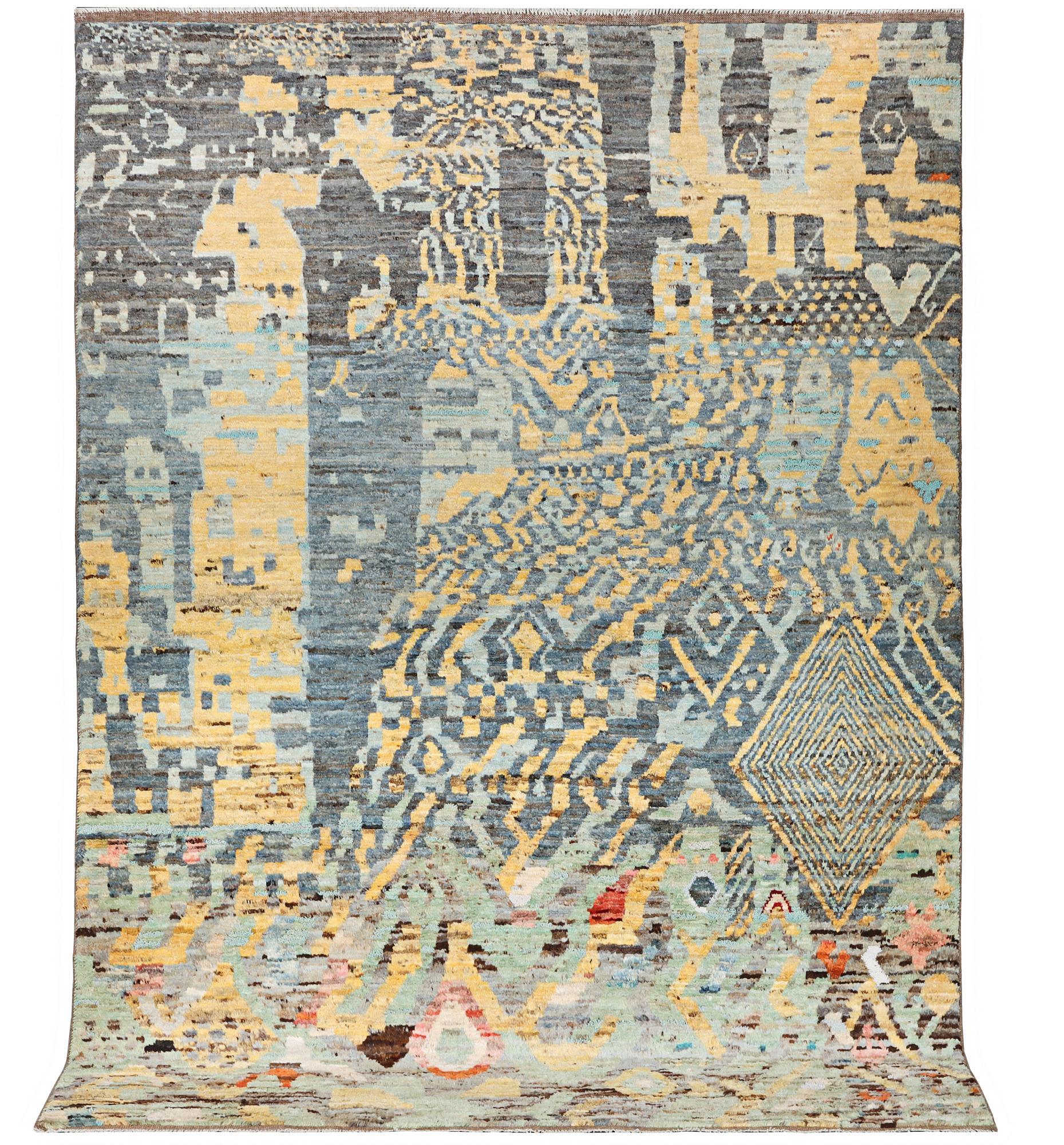 A Moroccan carpet with modern design, c. 298 x 203 cm.