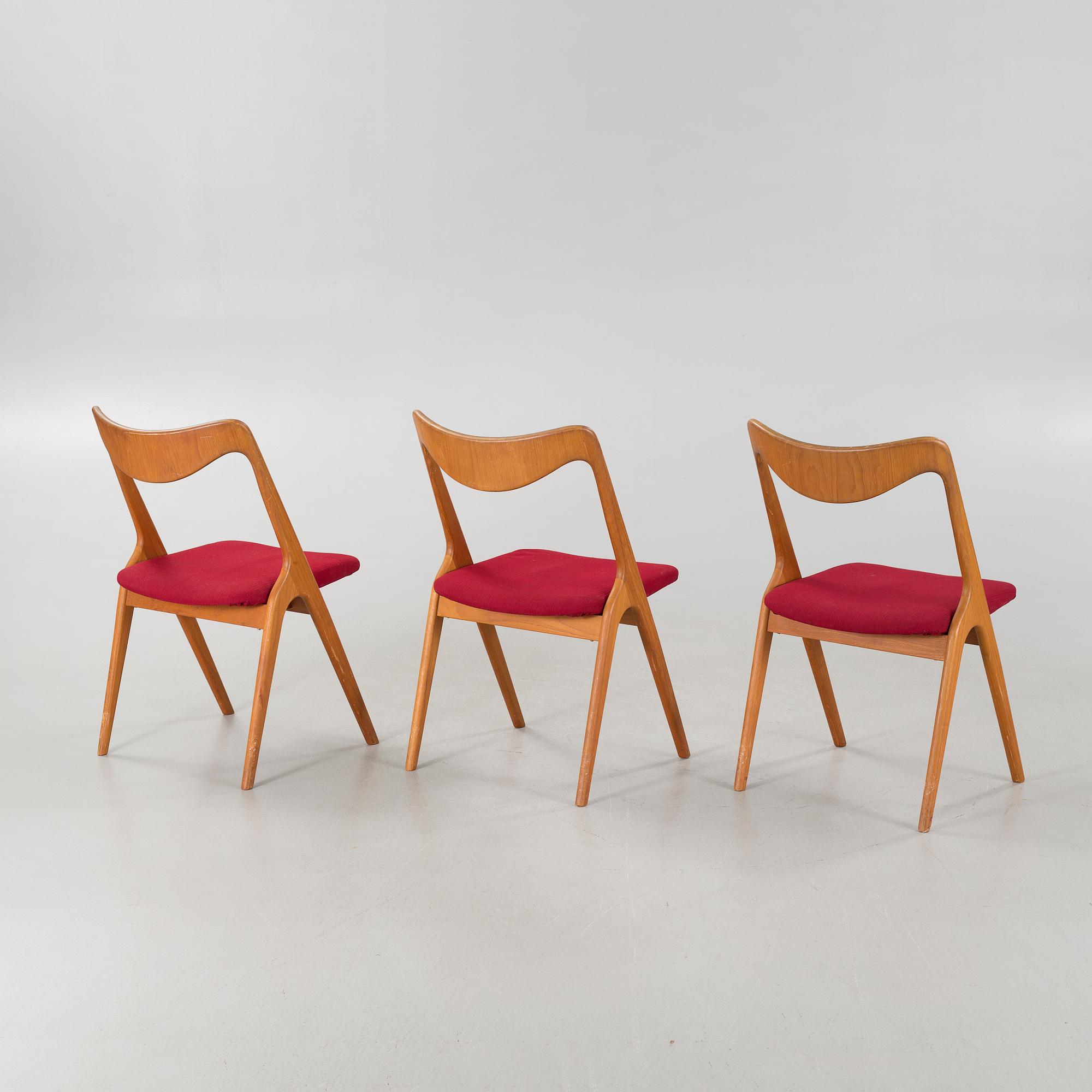 STOLAR, 3 st, Albin Johansson & Söner, Hyssna, 1950/60-tal.