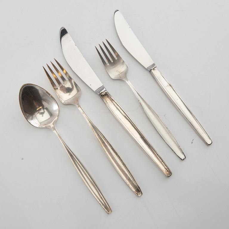 Tias Eckhoff, Cutlery 43 pcs "Cypress" sterling silver by G Jensen Denmark.