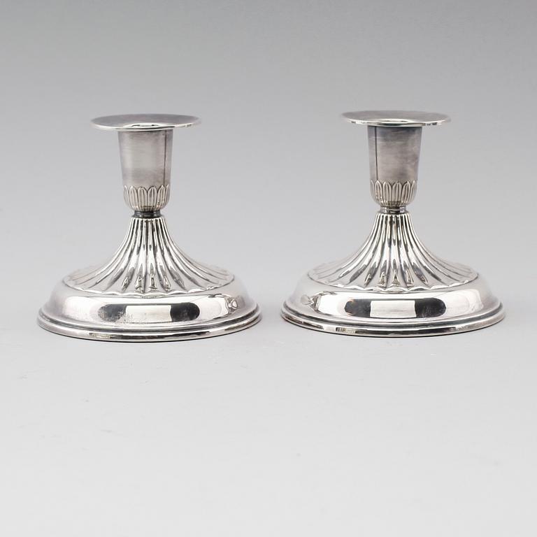 LJUSSTAKAR, 1 par, silver, Ceson, Göteborg 1983.