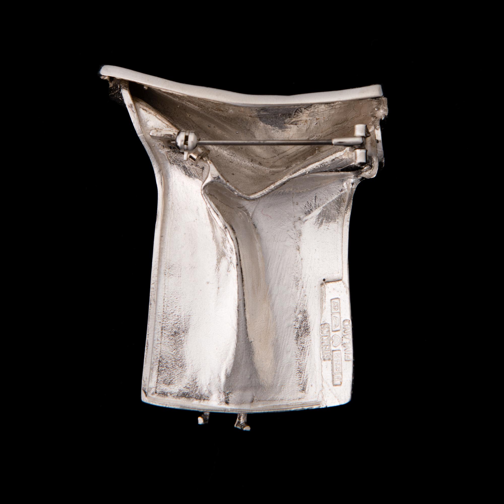 BJÖRN WECKSTRÖM, brooch "On the surface", silver. Lapponia 1969.