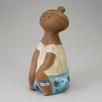 LISA LARSON, figurin, stengods, "Lotta", ur serien "Larsons ungar", Gustavsberg. Formgiven 1961.