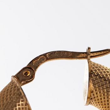 Örhängen, 14K guld, Italien.