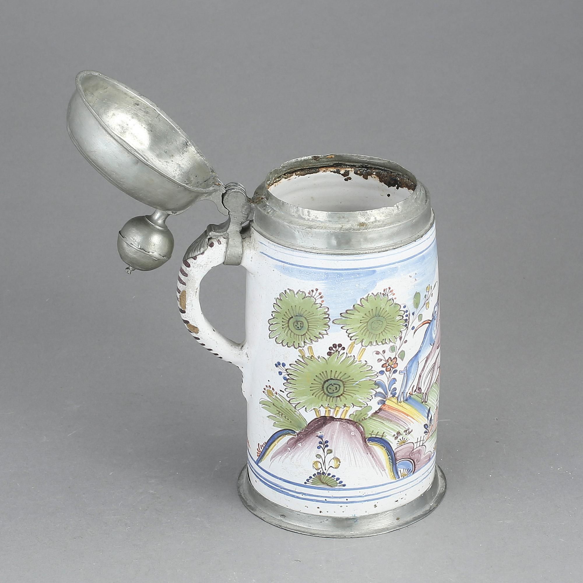 STOP, fajans och tenn, locket med datering 1808.