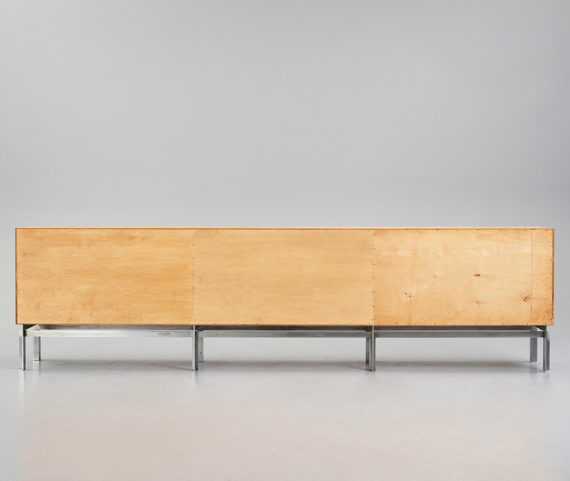 Preben Fabricius & Jørgen Kastholm, attributed to, a large sideboard, presumably executed by cabinetmaker Poul Bachmann, Denmark 1966–1970.