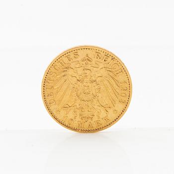 Gold coin 10 marks 1903 German Empire (Prussia) Wilhelm II.