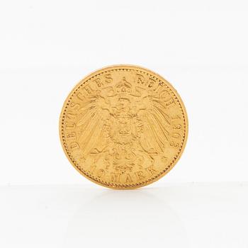 Gold coin 10 marks 1903 German Empire (Prussia) Wilhelm II.