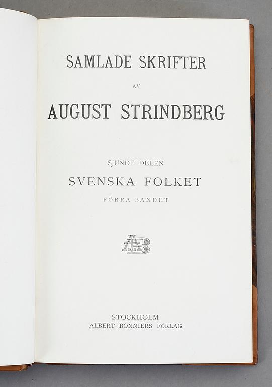 BÖCKER, 25 delar, August Strindberg, Albert Bonniers Förlag, Stockholm, 1913 och framåt.