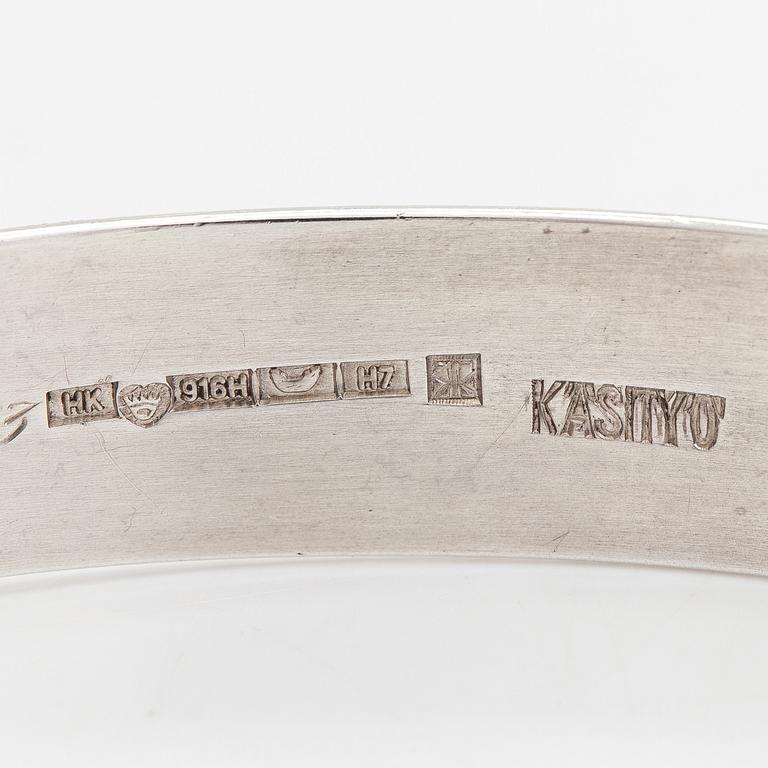 Heikki Kaksonen, a silver and rosequartz  bracelet by Kaunis Koru, Helsinki 1961.