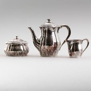 KAFFESERVIS, 3 delar, silver, 1920. Vikt ca 1032 gram.