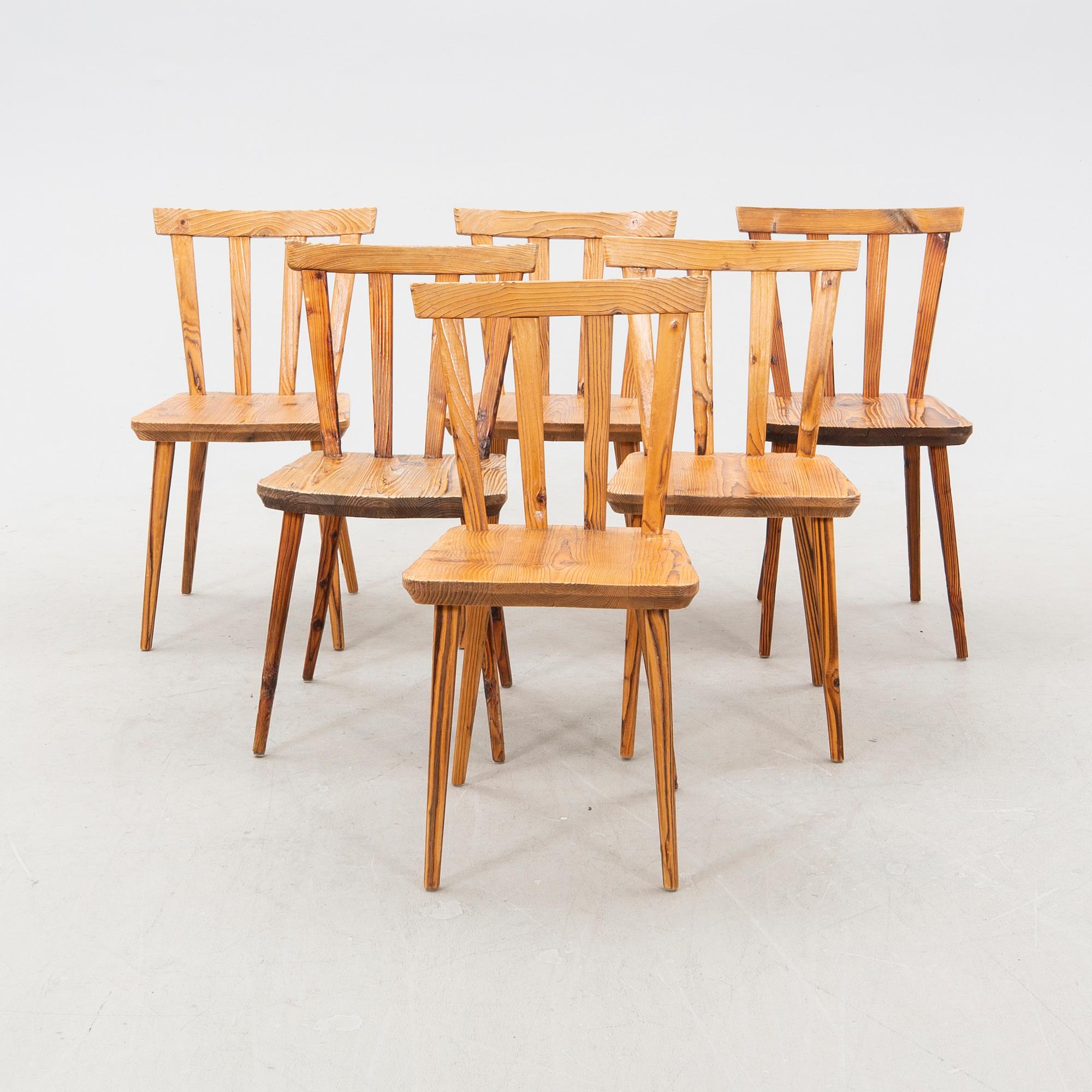 Stolar 6 st Sportstugemodell 1900-talets mitt.