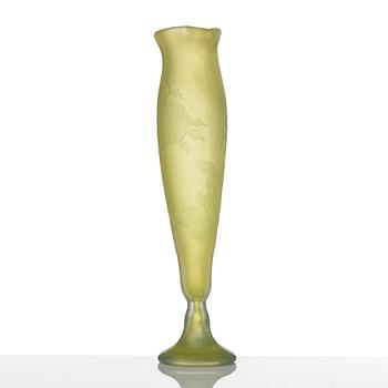 Heinrich Wollman, an Art Nouveau cameo glass vase,  Orrefors, Sweden.