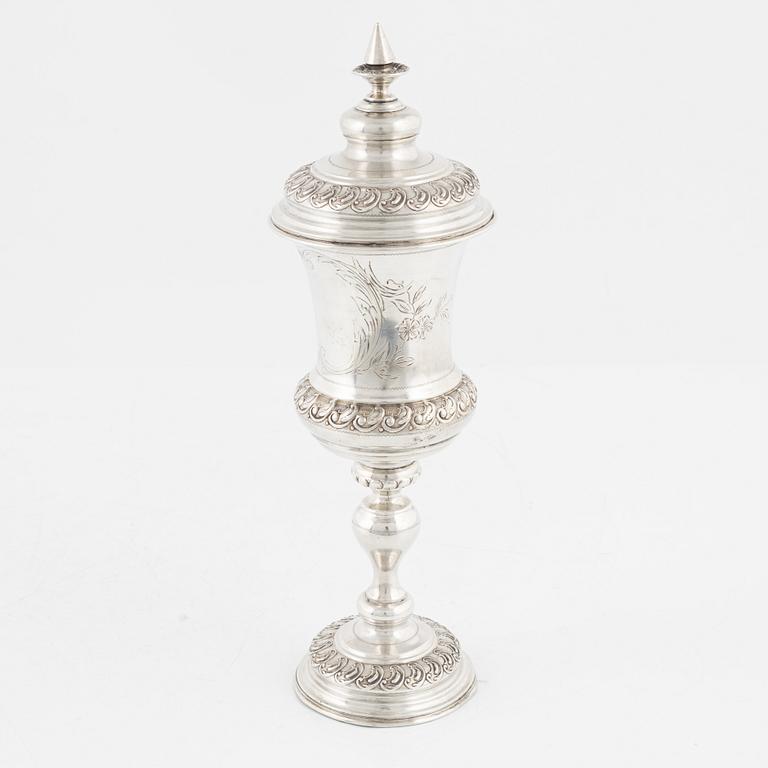 CG Hallberg, lockpokal, silver, Stockholm 1899.