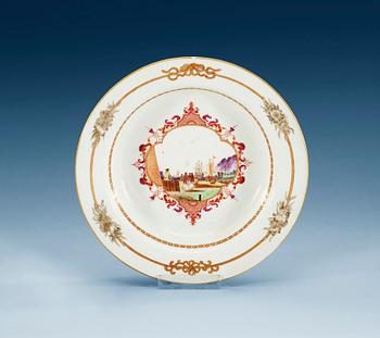 1467. A famille rose 'European Subject' dish, Qing dynasty, Qianlong (1736-95).