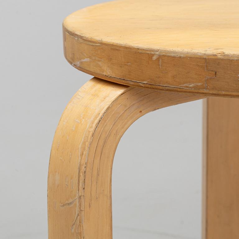 Alvar Aalto, a set of eight model 60 birch stools for Artek, Finland.
