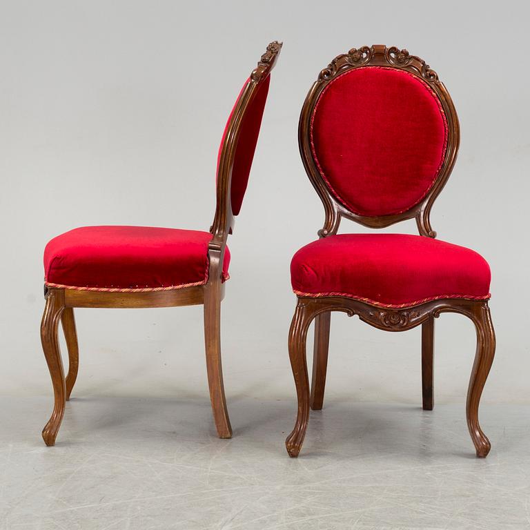 Eight late 19th century chairs.