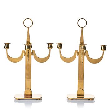 371. Josef Frank, a pair of brass candelabra by Svenskt Tenn, Sweden 1950's, model nr 2663.