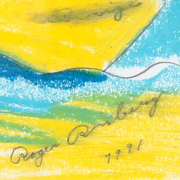 ROGER RISBERG, pastel and pencil on paper, signed Roger Risberg with monogram and dated 1991.