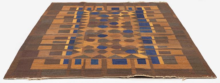 Margareta Grandin-Nettles, a flat weave 'Smaragd' carpet, c. 302 x 203 cm, signed GLH MG.