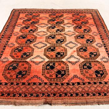 A semaintique Afghan carpet ca 280x254 cm.