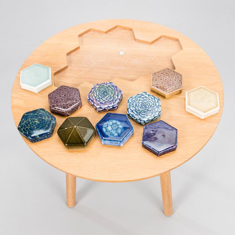 HEINI RIITAHUHTA, tea table, 'Hexagon tea table', exhibition object. Signed 2013.