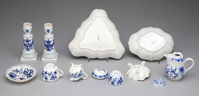 PARTI MEISSEN, 12 delar,  "lökmönstret", 1900-tal.