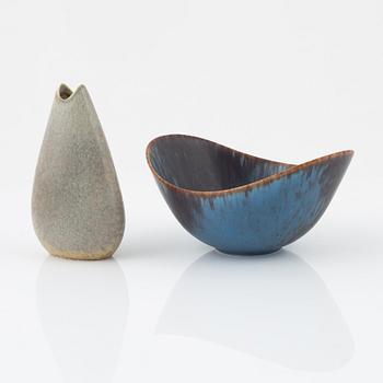 Gunnar Nylund, vas samt skål, stengods, Rörstrand.