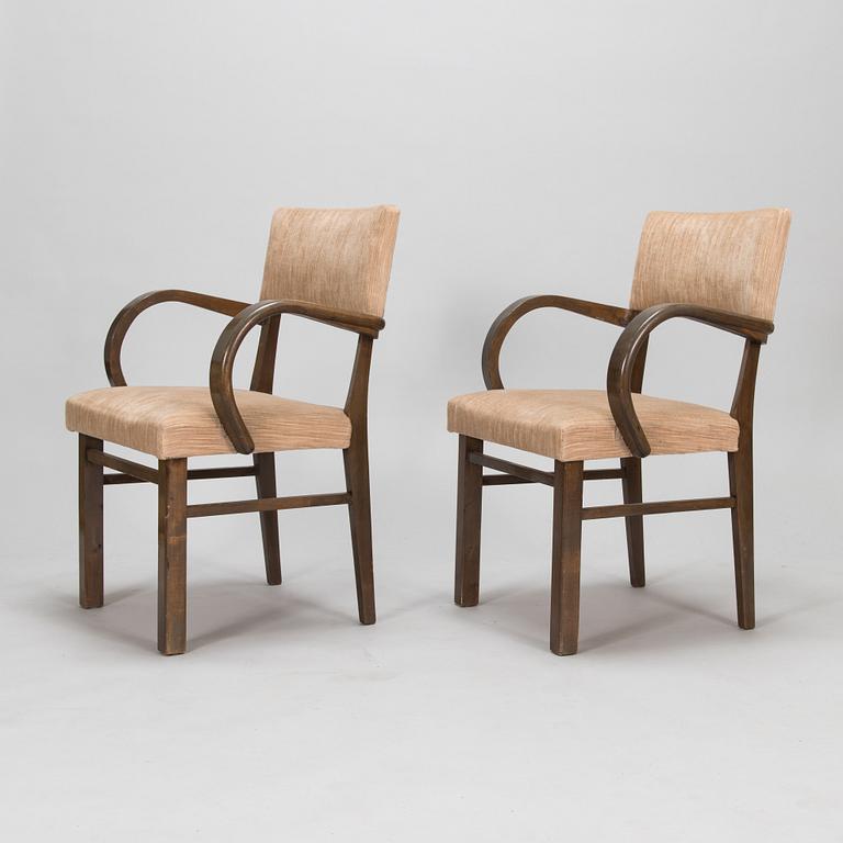 A pair of 1930's armchairs for HMN Huonekaluliike Mikko Nupponen Finland.