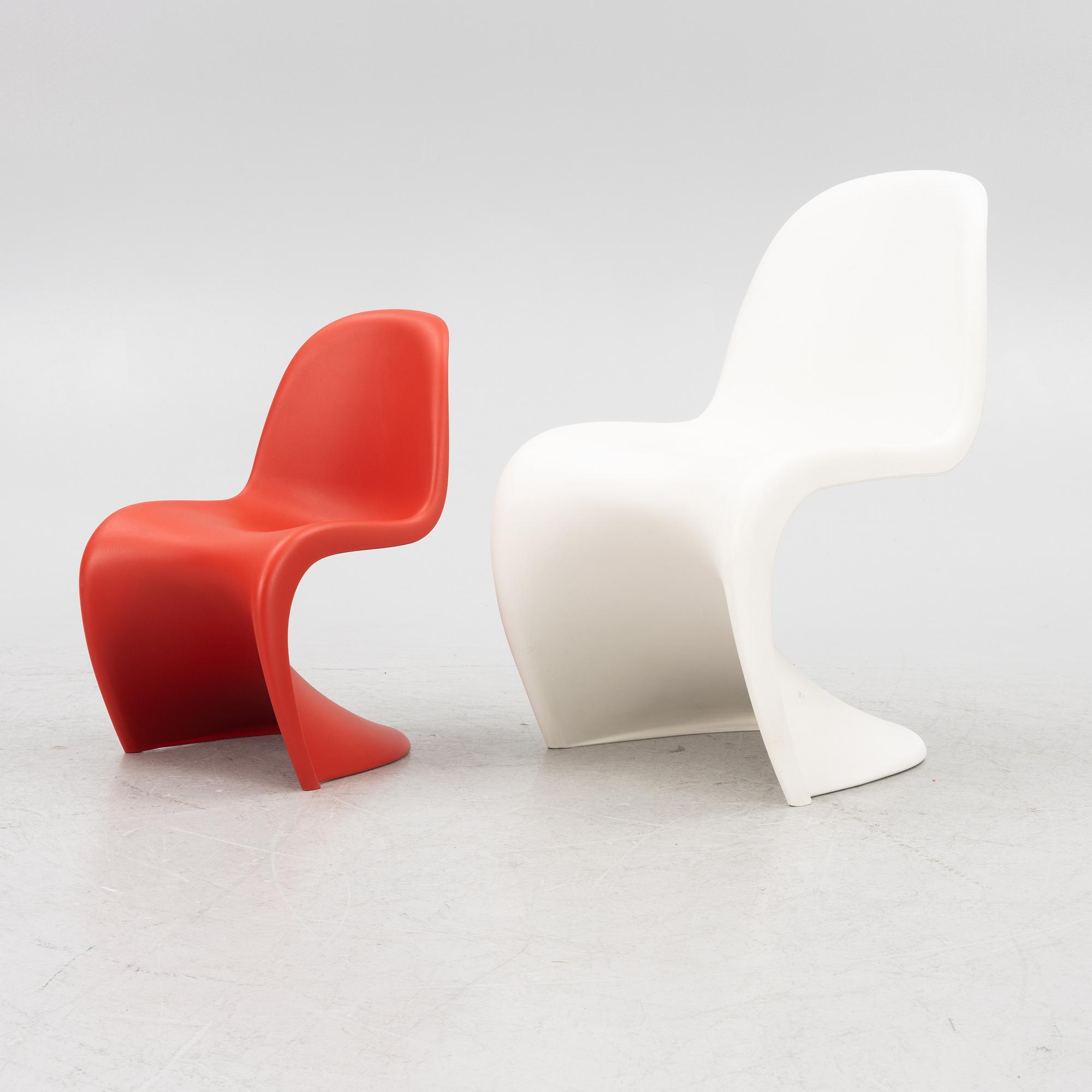 Verner Panton, two chairs, 'Panton Chair Classic', Vitra, 2008.